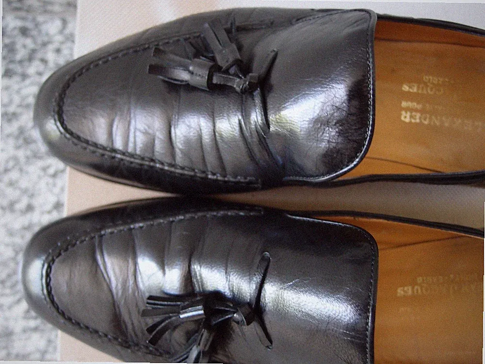 Jean Jacques 8 Herren 42 Leder schwarz Mokassins Laufschuhe Schuhe Slipper tods