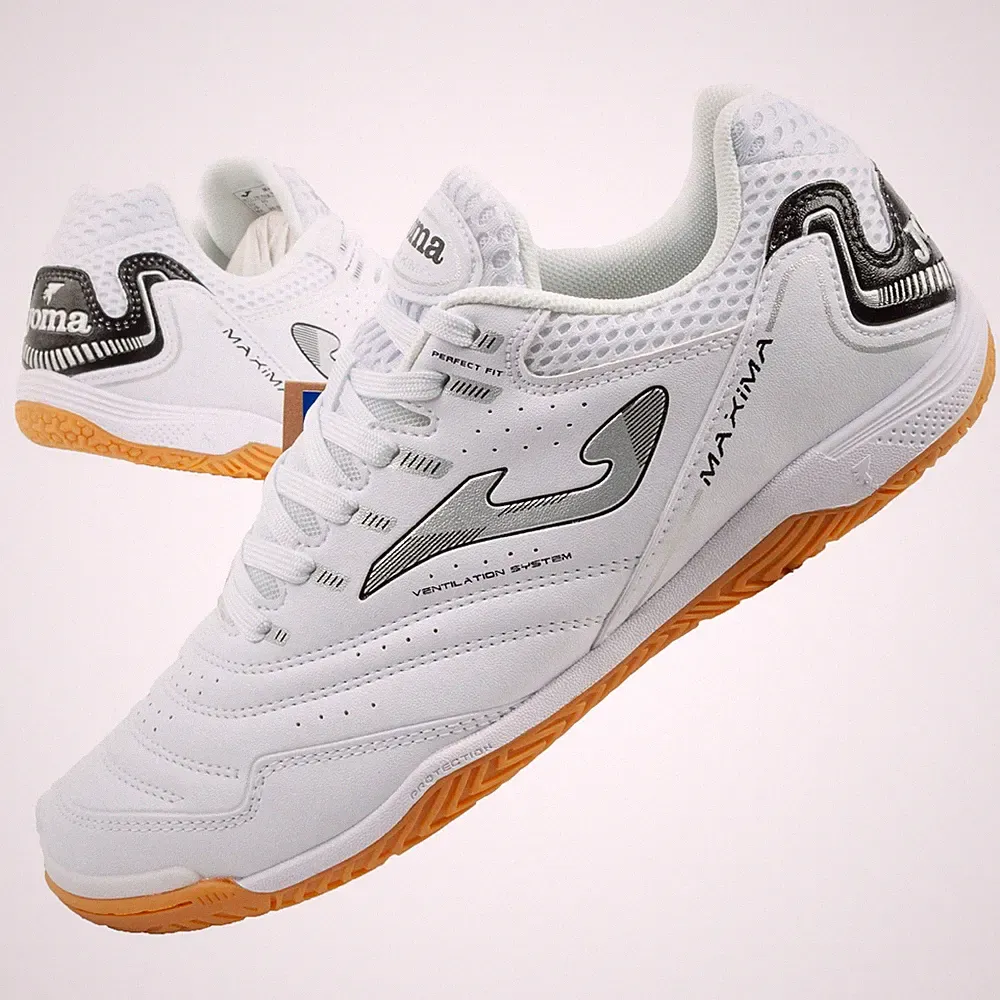 Joma Maxima 2502 Indoor Herren Hallenfußballschuhe Futsal Indoorfußball Weiß