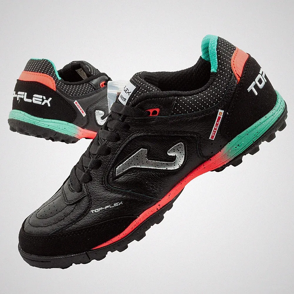 Joma Top Flex 2501 Herren Fußballschuhe Turf Kunstrasen Leder Turschuhe Schwarz