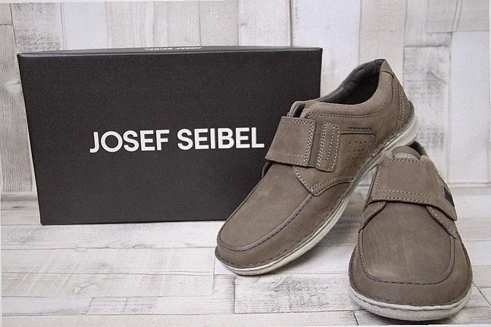 Josef Seibel Herren Klettverschluss Halbschuh grau Laufschuhe Straßenschuhe