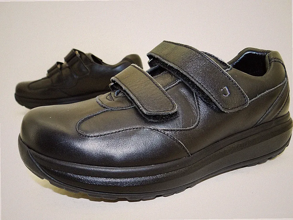 Joya City Black Klettschuhe Laufschuhe Bequem Herren Schuhe Leder Gr.41 Schwarz