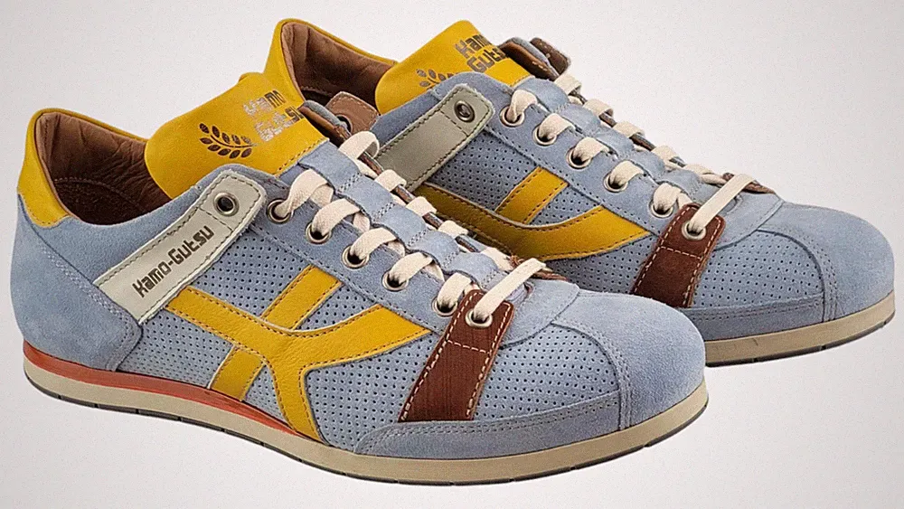 KAMO-GUTSU Schuhe Tifo 044 Azure Tuorlo blau Echtleder Herren Sneaker