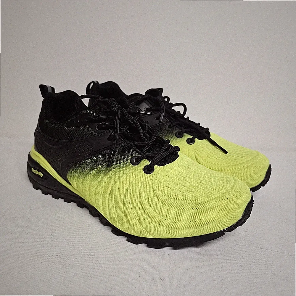 Kricely Mens Trail Running Shoes Fluorescent Yellow Wide 2E Sneakers 8.5