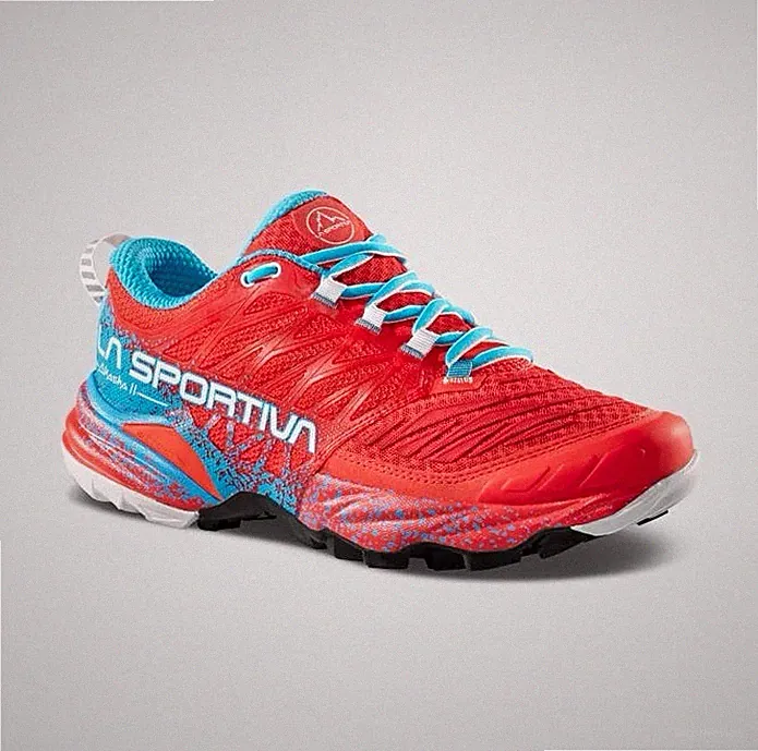 La Sportiva Akasha II Herren Laufschuhe Rot/Blau Low Top Mesh Schnürung