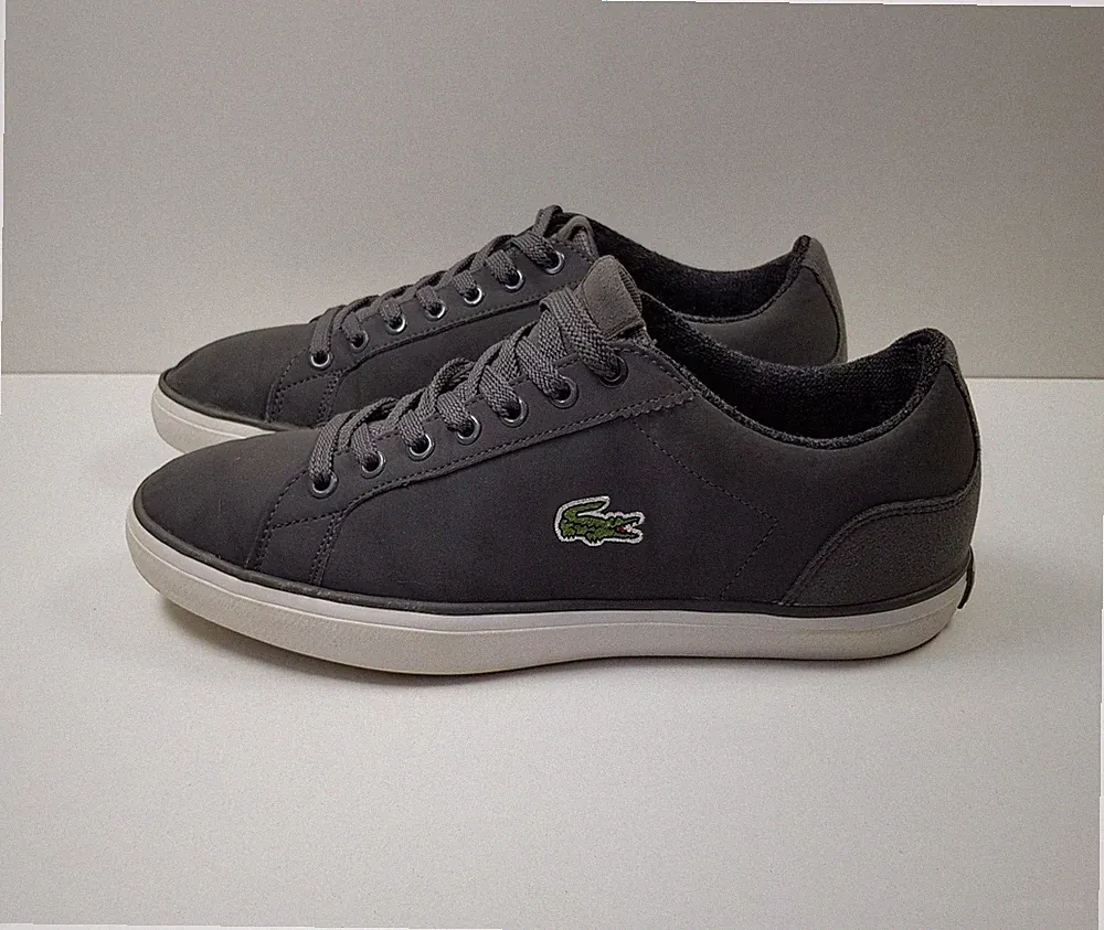 LACOSTE LEROND HERREN GRÖSSE 6 UK EUR 39,5 GRAU NIEDRIG SCHNÜRER FREIZEIT SNEAKER SCHUHE