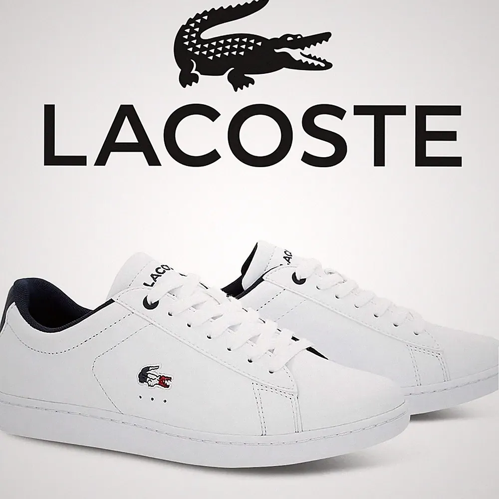 Lacoste Sneaker Schuhe Herren Damen Turnschuhe CARNABY EVO Weiß Blau