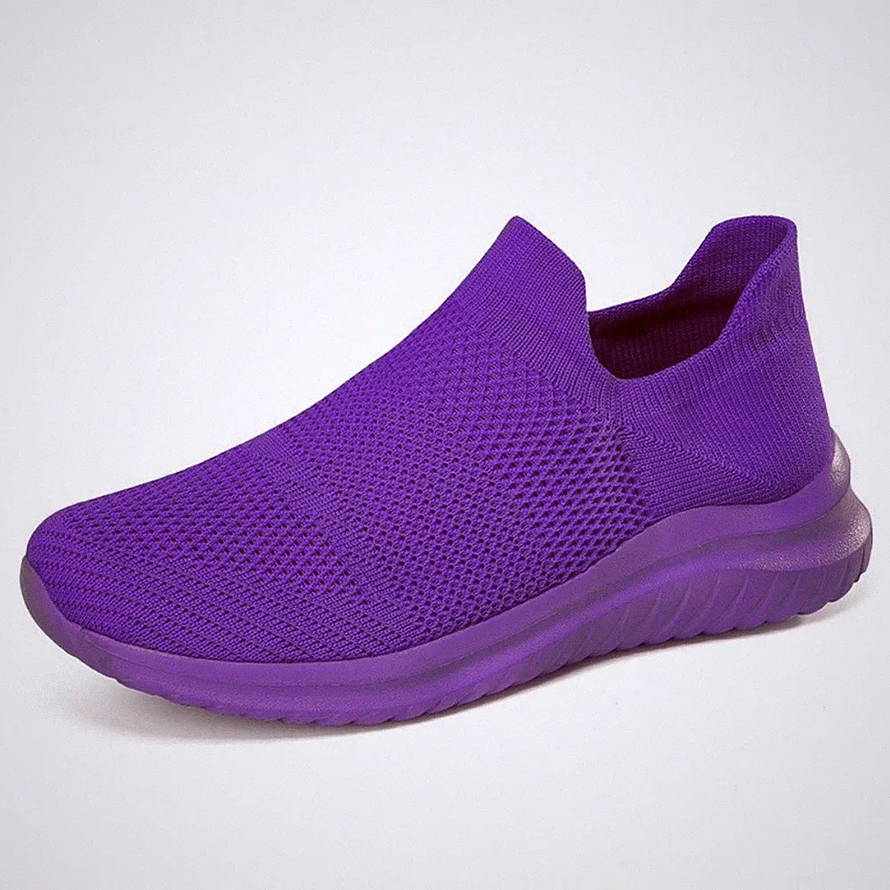Laufschuhe Damen Herren Bequem Slip on Sneakers Mesh Atmungsaktiv Freizeitschuhe
