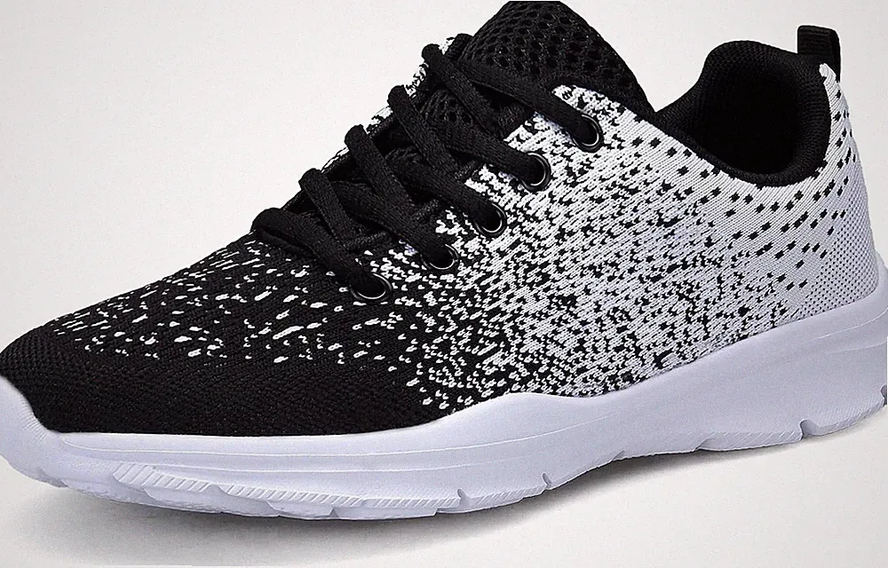 Laufschuhe Herren Damen Atmungsaktiv Leicht Sportschuhe Schwarz Weiss Sneaker