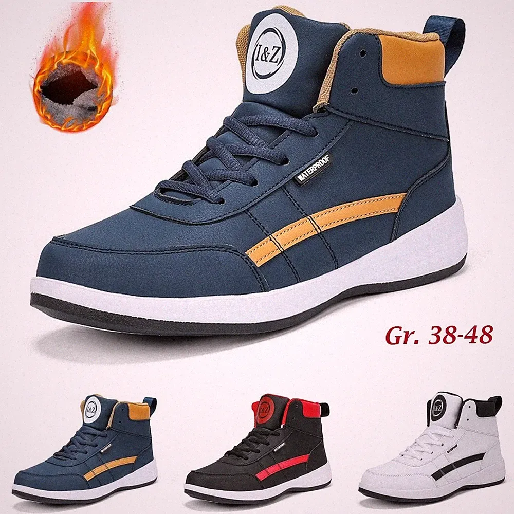 Laufschuhe Herren High Top Sneakers Sportschuhe Turnschuhe Warm Winterstiefel