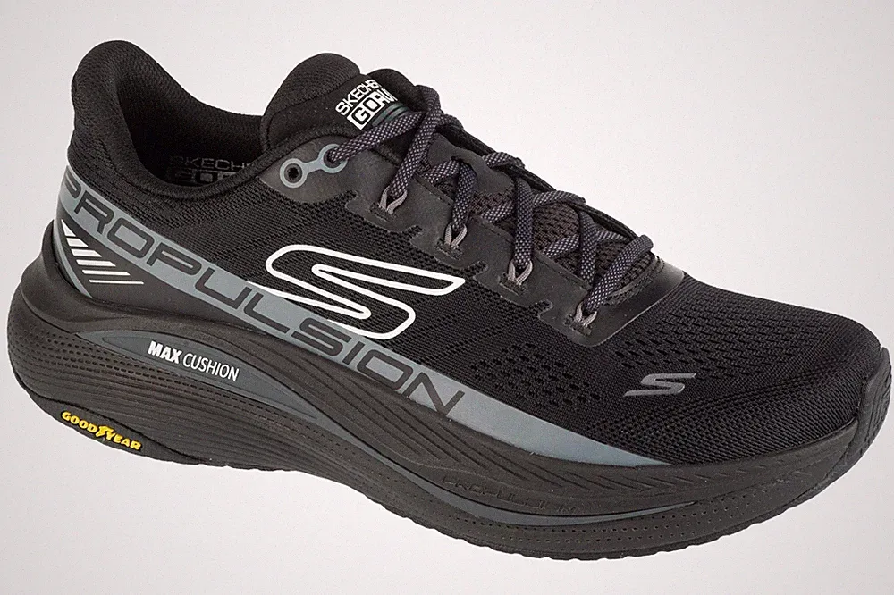 Laufschuhe Herren, Skechers Max Cushioning Propulsion, Schwarz