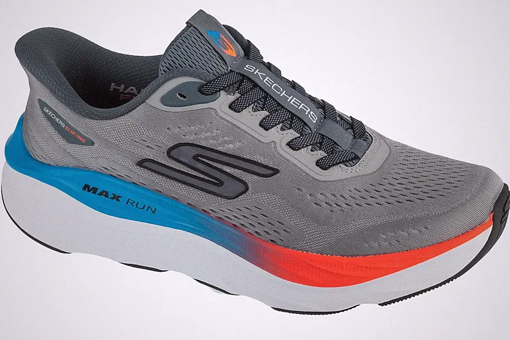 Laufschuhe Herren, Skechers Slip-Ins: Max Run, Grau