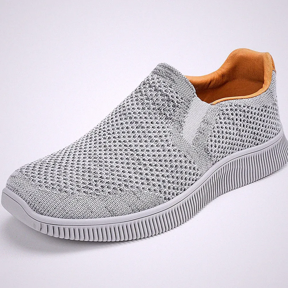 Laufschuhe Herren Sportschuhe Slip-On Sneaker Grau 40 Atmungsaktiv Leicht
