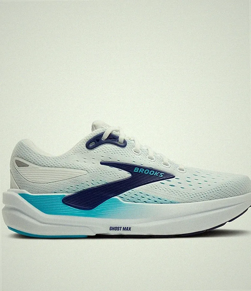 LaufSchuhe Running HERREN Brooks Ghost Max 3 Bright White Beacon Blue Teal