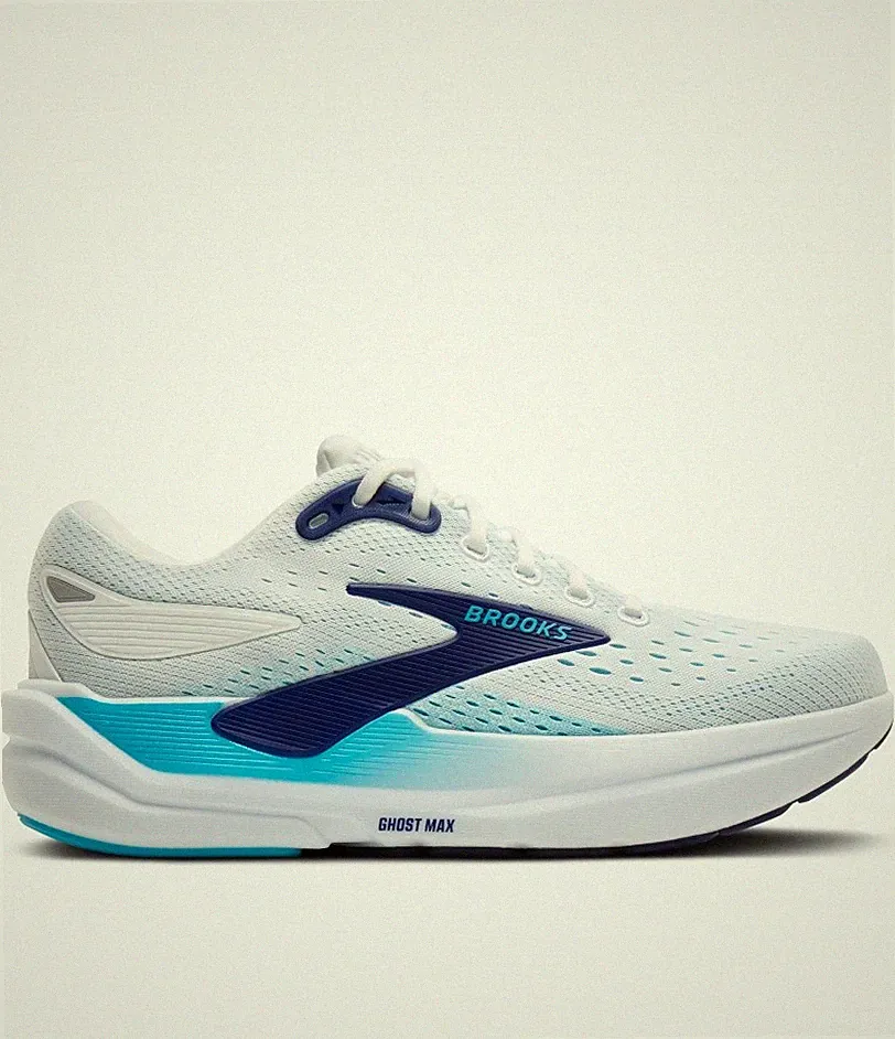 LaufSchuhe Running HERREN Brooks Ghost Max 3 Bright White Beacon Blue Teal