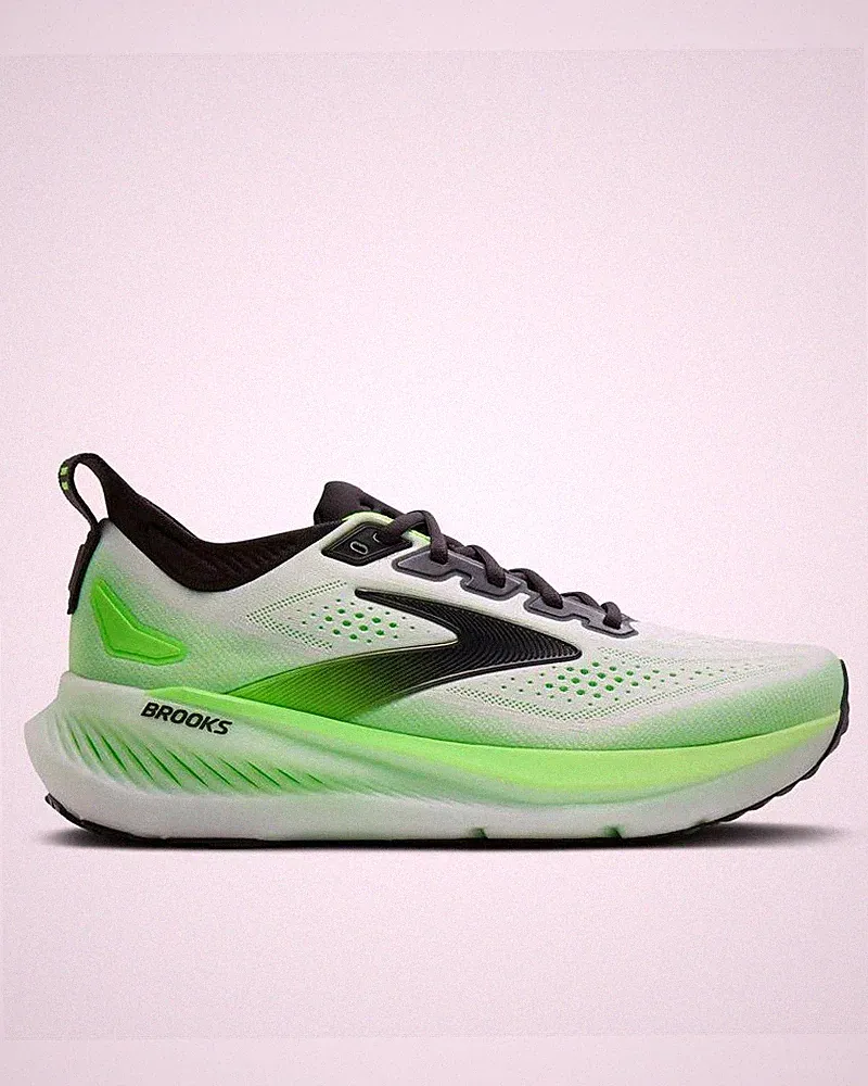 LaufSchuhe Running HERREN Brooks Glycerin 23 White Phantom Green Gecko