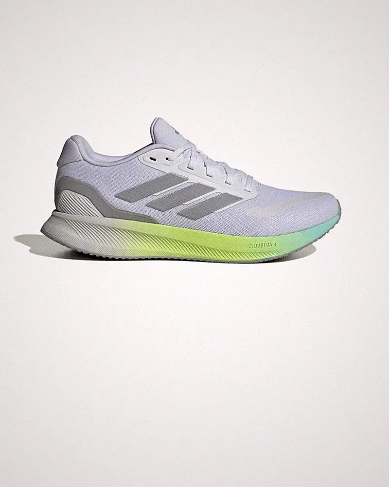 Laufschuhe Sneaker Herren Adidas Runfalcon 5 Grau Weiß Fluo