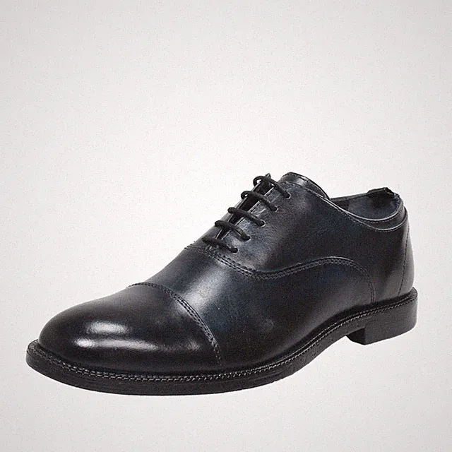 Lederwerkstatt Oxford Schnürer Leder blau - Herren Schnürschuhe