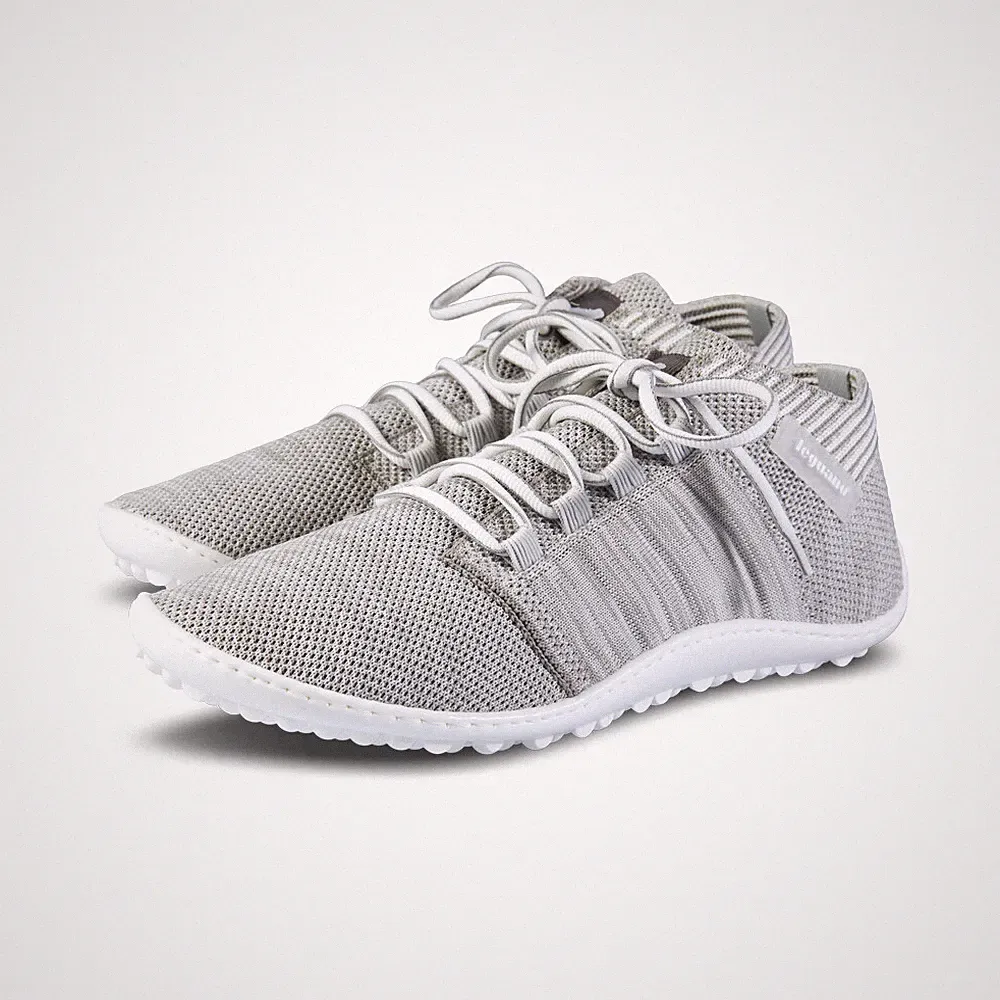 LEGUANO Beat silbergrau Barfußschuhe leichter Sneaker Damen Herren Unisex