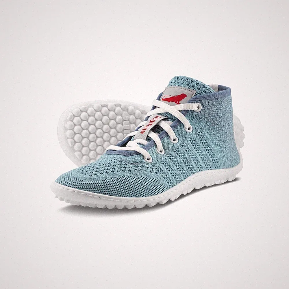 LEGUANO GO Seablue Barfußschuhe, leichter Sneaker Unisex Schnürschuh hellblau