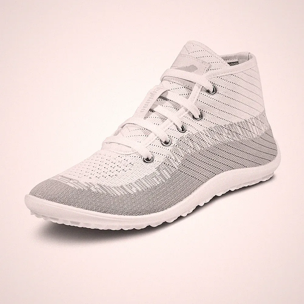 LEGUANO Stream weiß grau Barfußschuhe, leichter Sneaker Damen/Herren