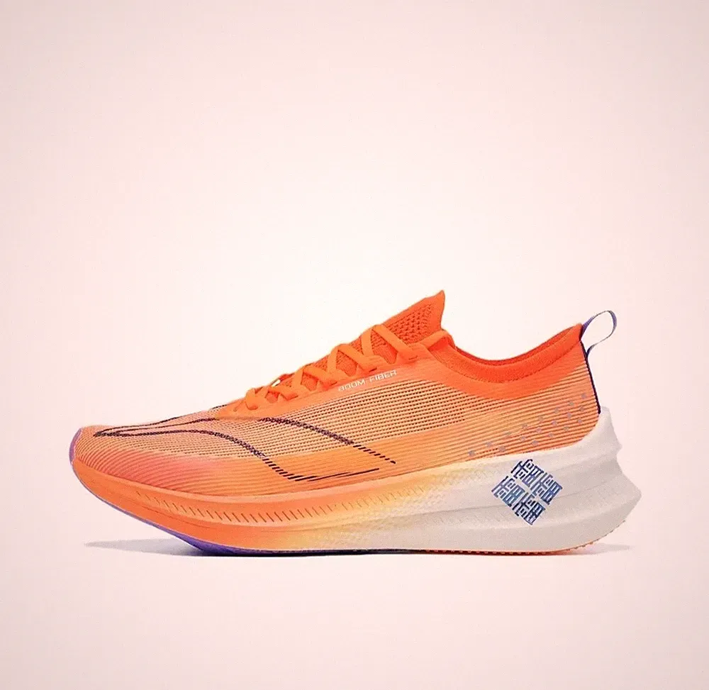 Li-Ning Unisex Profi Laufschuh Feidian 3 Elite orange/weiß Marathonschuh Running