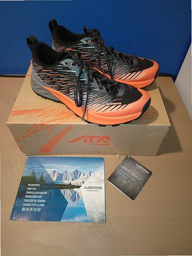 Lowa Amplux Trailrunning Laufschuhe Größe EU 41 Schwarz Orange Neu