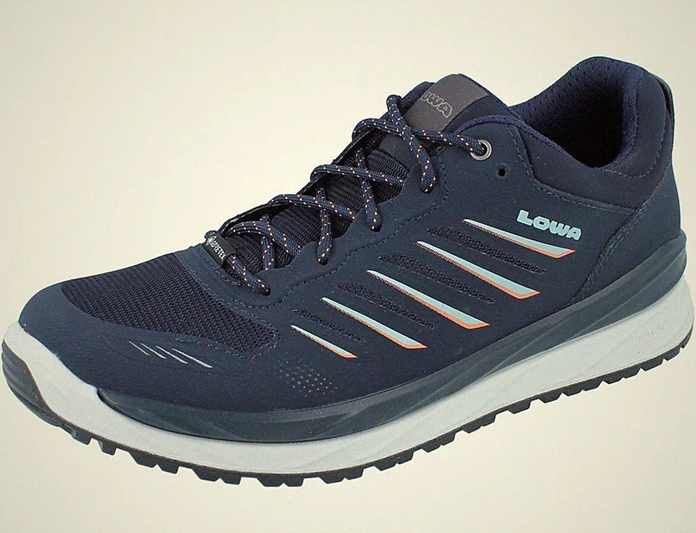 LOWA Axos GTX Lo Damen Multifunktionsschuhe Laufschuhe Schnürschuhe blau Goretex