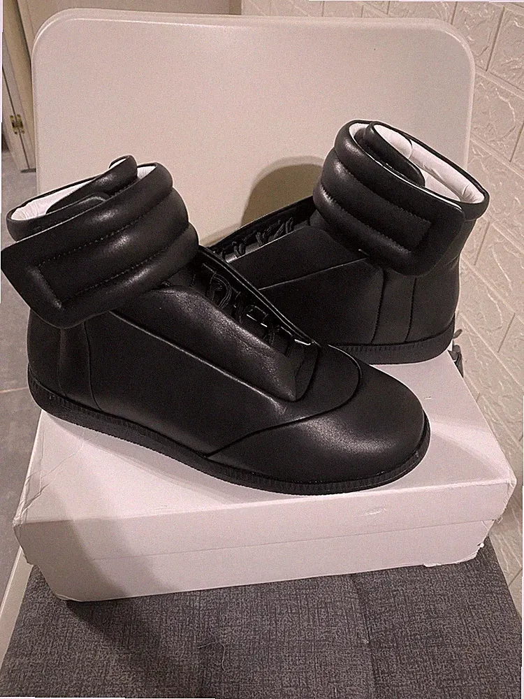 Maison Margiela Herren Sneaker Schwarz High Gepolsterte Stiefelette Schnürer EU 43
