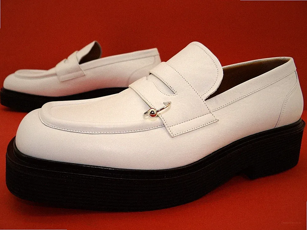 MARNI Shoe Slipper Loafer Halbschuhe Laufschuhe Herren Schuhe Leder Gr.46 Weiß