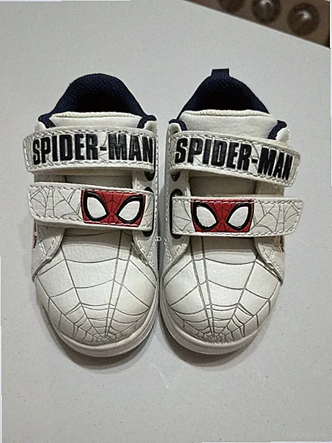 Marvel SPIDER-MAN Baby Toddler Size 6c Athletic Shoes Sneakers White Navy