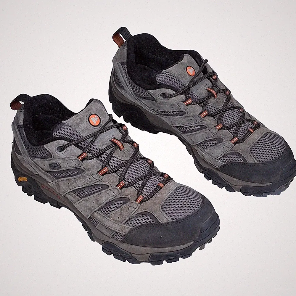 Merrell Moab 2 Shoes Mens Size 11.5 Waterproof Hiking Sneakers Vibram Gray Suede