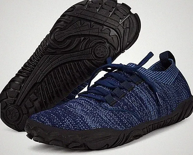 Minimalistische Herren Barfußschuhe Trail Trekking Felsenschuhe 46 dunkelblau
