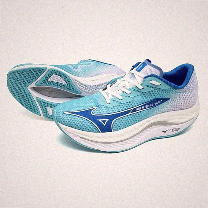 Mizuno Herren Laufschuhe WAVE REBELLION FLASH 2 J1GC243551 blau/weiß 2024SS