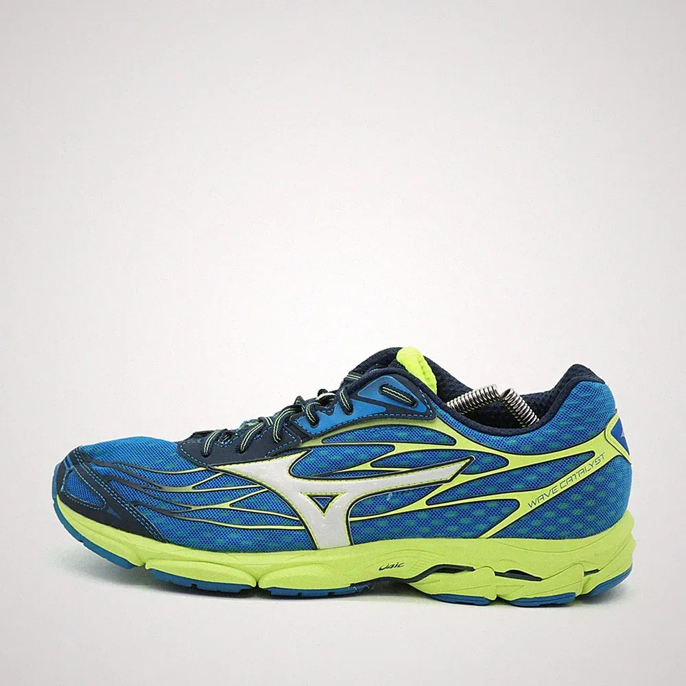 Mizuno Herren Wave Catalyst 1 Schuhe Blau Gelb Mesh ämpfung Laufschuhe EU 44.5