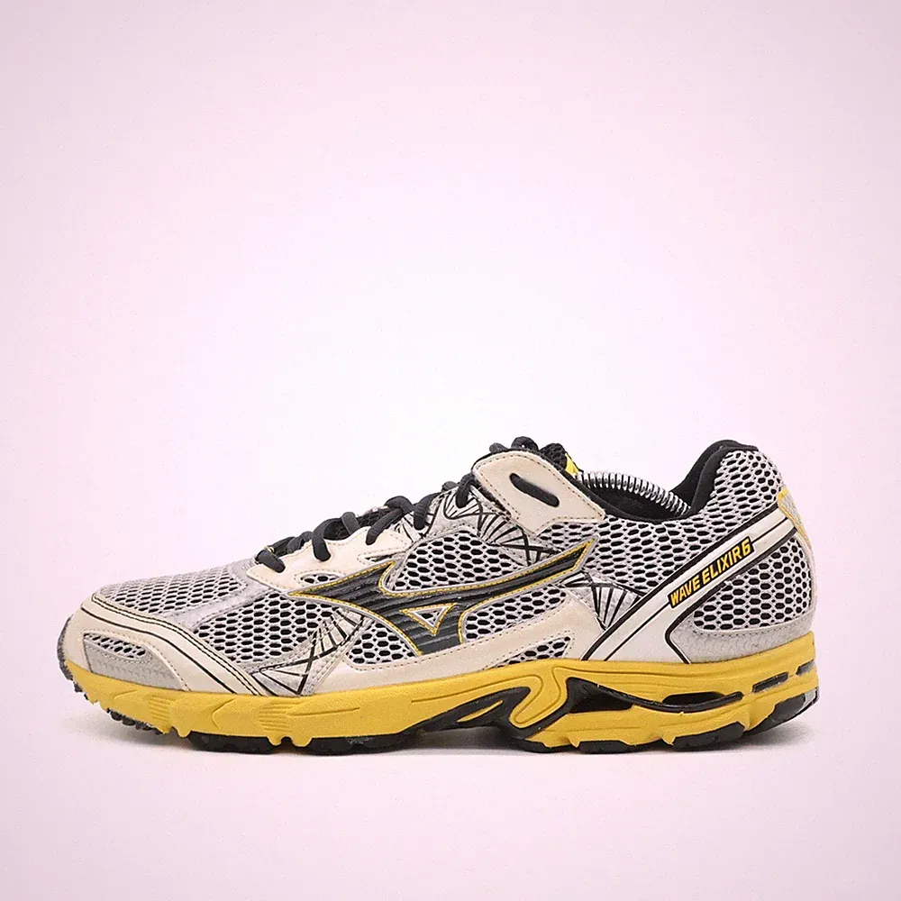 Mizuno Herren Wave Elixir 6 Sneaker Gelb/Silber/Schwarz ämpfend Laufschuh EU 44