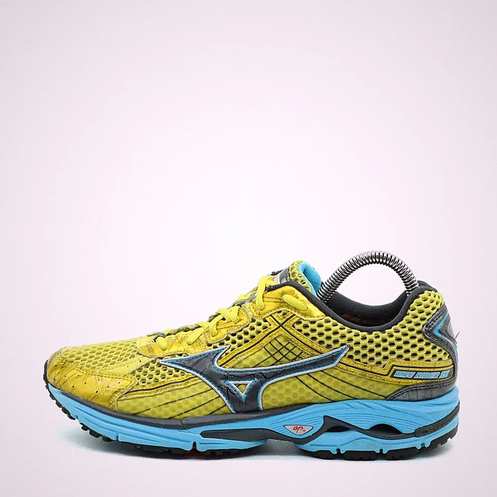 Mizuno Herren Wave Rider 15 Sportschuhe Gelb/Blau Mesh Low-Top Laufschuhe EU 41