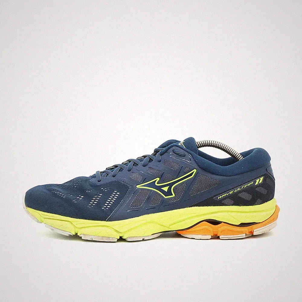 Mizuno Herren Wave Ultima 11 Sportschuh Blau Gelb Mesh ämpfung Laufschuh EU 44