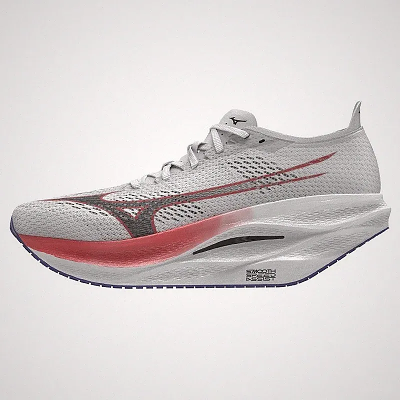 Mizuno Laufschuhe - Wave Rebellion Pro 3 White/Blue/FieryCoral (Herren)