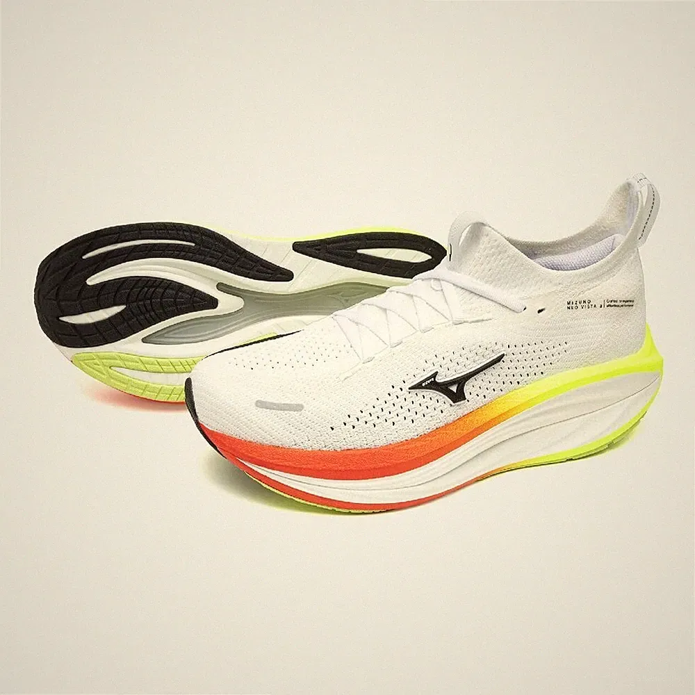 MIZUNO NEO VISTA3 J1GM2610 51 Weiß Schwarz Orange Weite 2E Laufschuhe