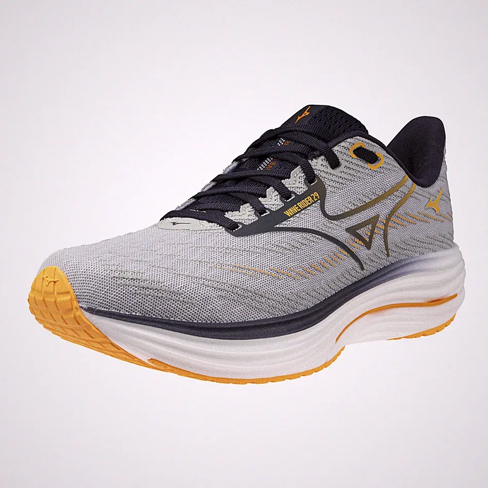 Mizuno Wave Rider 29, US 13 / UK 12 / EU 47 / 31 cm, Herren, grau-orange-weiß