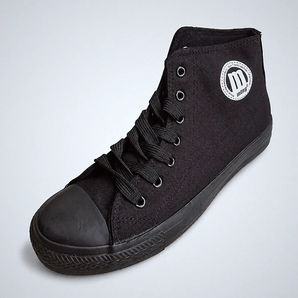 MTNG Sneaker High Top Schwarz Canvas Gr. 40-45 Unisex Schnürschuhe