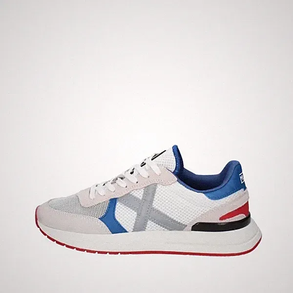 Munich Soon Herren White Blau Sneaker Running Mesh Wildleder Komfort