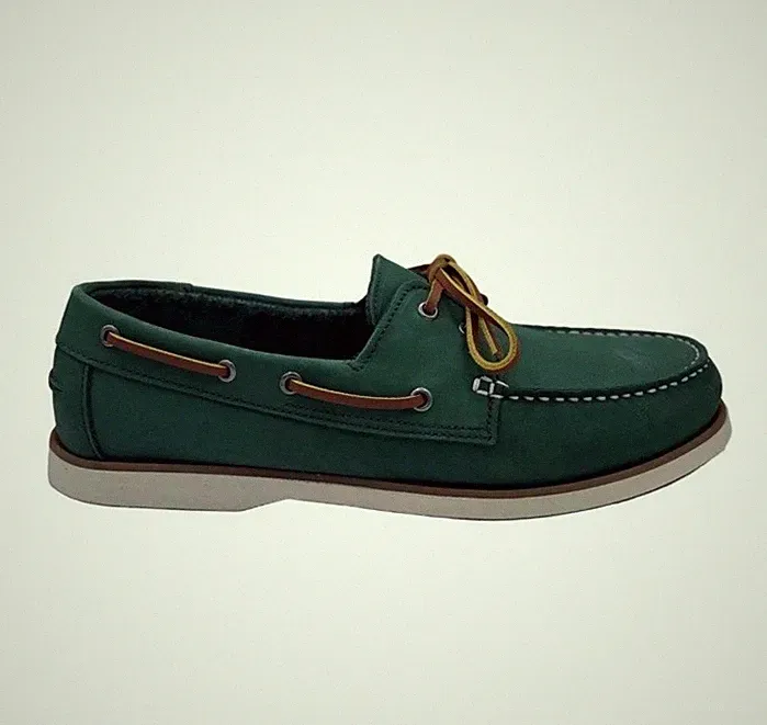 NEU!Belmondo Herren Bootsschuhe Leder grün EU 41 Schnürung runde Spitze