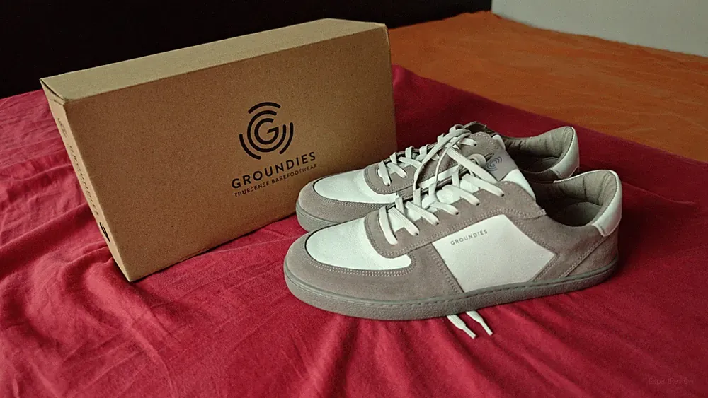 NEU - Groundies Barfußschuhe Sneaker Schuhe HAMPTONS 2.0 grau weiß Gr. 44 (3044)