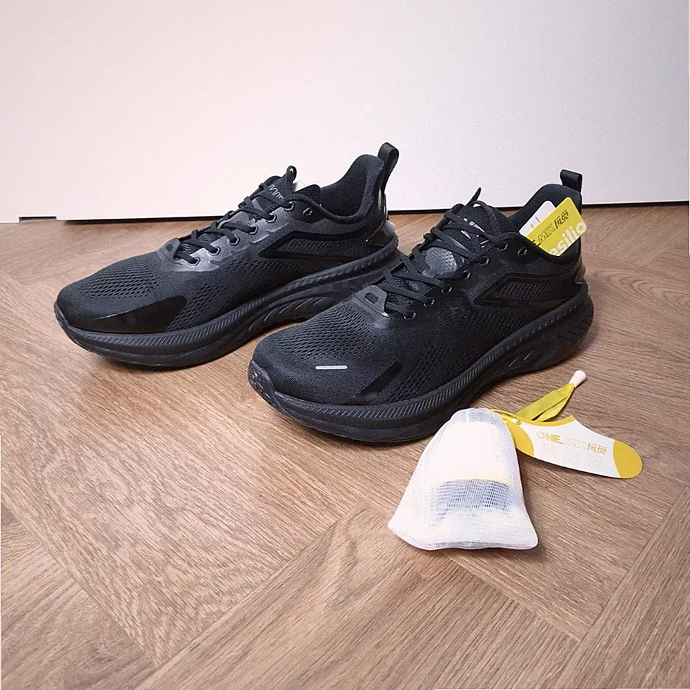 Neu✅ Onemix Herren Laufschuhe 47 schwarz Turnschuhe Jogging Dämpfung leicht