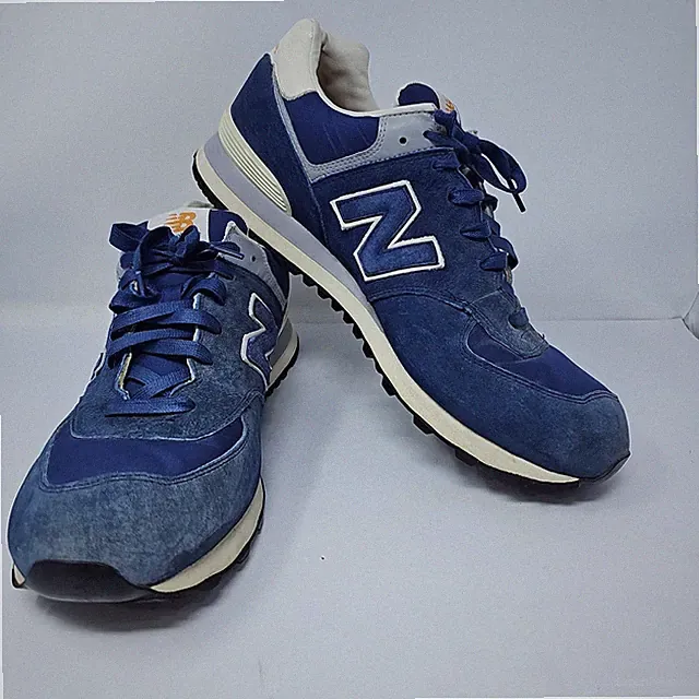 New Balance 574 SRB "ENCAP" Blue Suede Running Shoes Sneakers Men's US 14