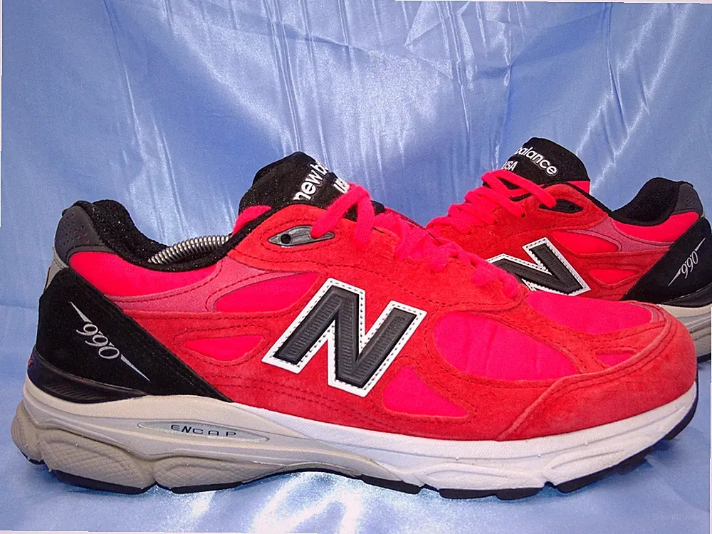 NEW BALANCE 990 V3 MADE IN USA SNEAKER GR 44 45 LAUFSCHUHE HERREN SCHUHE ROT A3