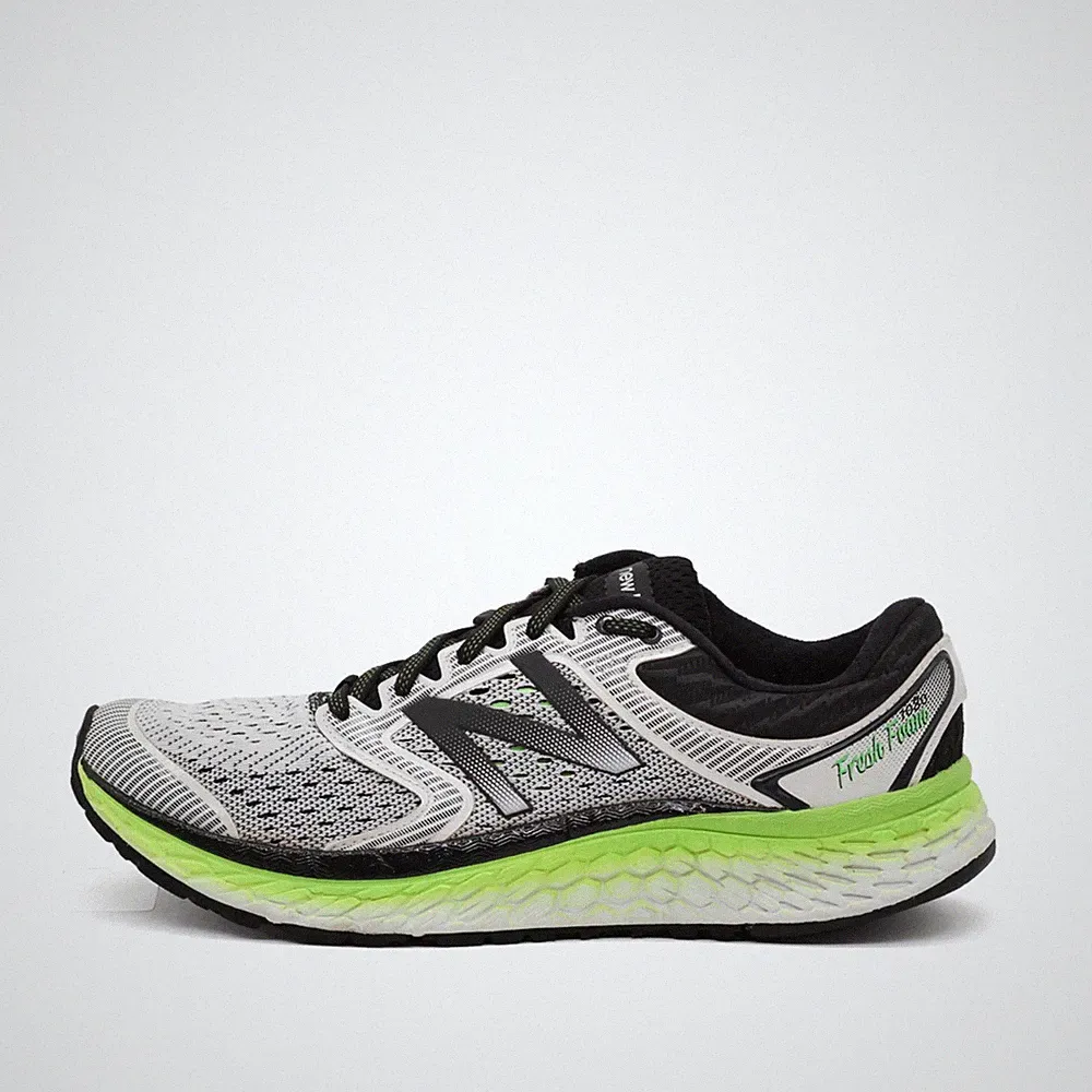 New Balance Herren 1080v7 Schuhe Weiß/Schwarz/Grün Mesh Foam Laufschuh EU 41