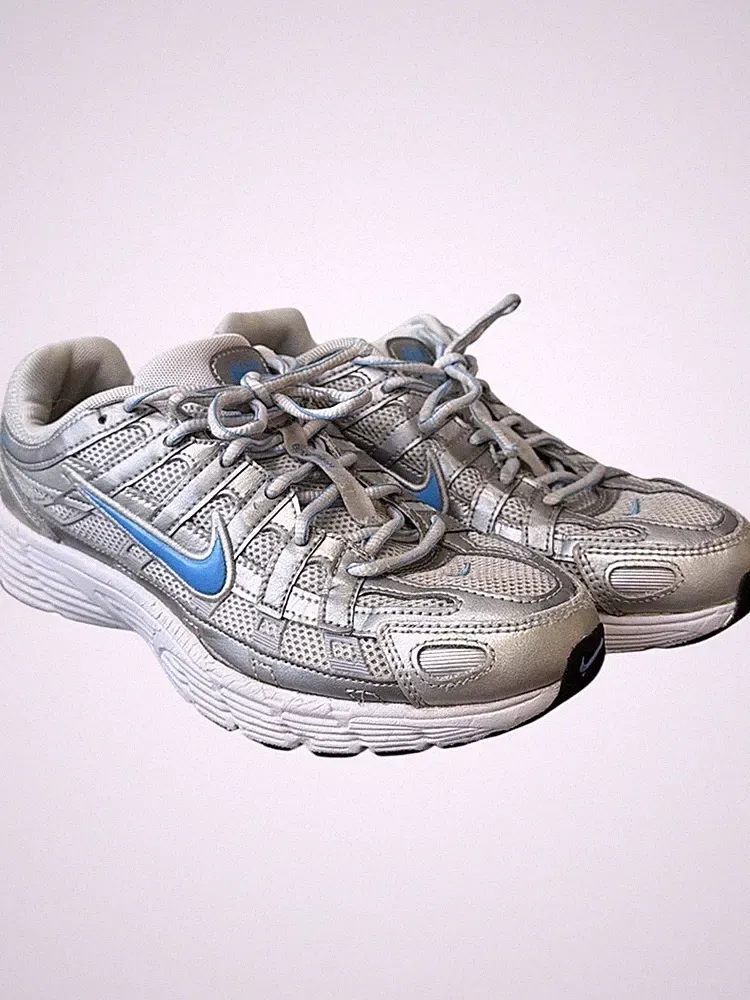 Nike Air Max Turnschuhe Herren Größe 6,5 silber blau leichte Laufschuhe