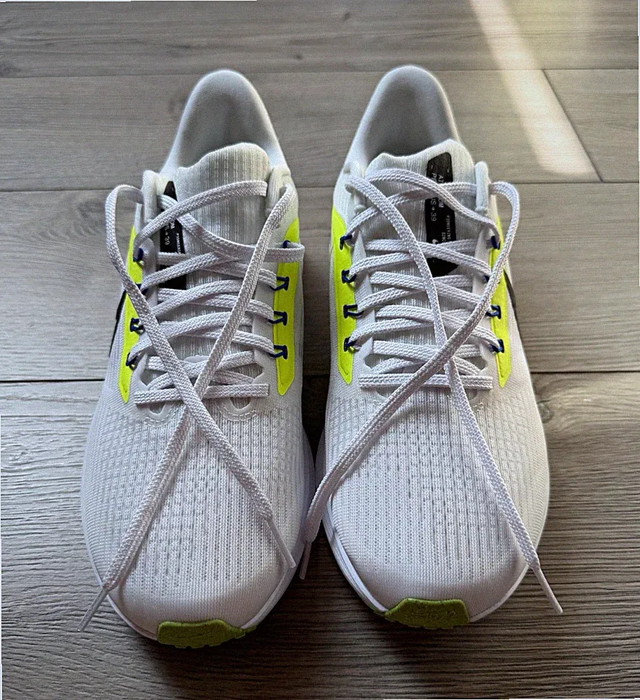Nike Air Zoom Pegasus Herren Laufschuhe Sneaker Low Top Mesh Weiß/Gelb